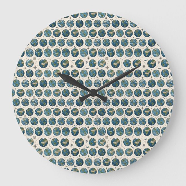 Grande Horloge Ronde Motif terrestre (Recto)