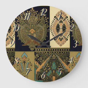 Grande Horloge Ronde Motif textile Art nouveau Christopher