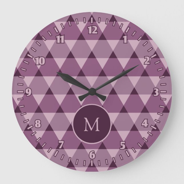 Grande Horloge Ronde Motif Triangles (Recto)
