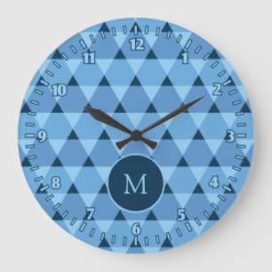 Grande Horloge Ronde Motif triangles