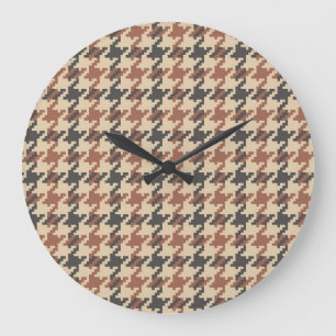 Grande Horloge Ronde Motif Vintage du pied d'oie Tweeter