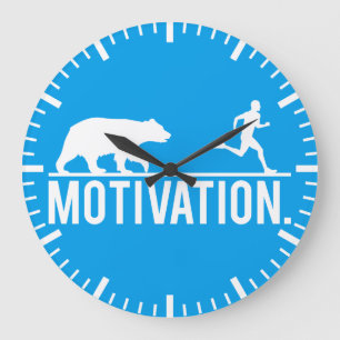 Grande Horloge Ronde Motivation amusante de l'entraînement - Bear Chasi