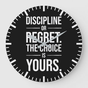 Grande Horloge Ronde Motivation de l'agitation - Discipline vs Regret