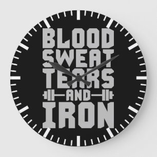 Grande Horloge Ronde Motivation de l'entraînement - sang, sueur, larmes