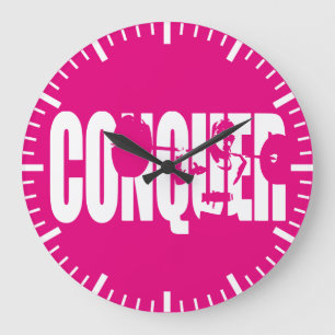 Grande Horloge Ronde Motivation pour le poids féminin - CONQUER