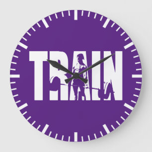 Grande Horloge Ronde Motivation pour l'haltérophilie des femmes - TRAIN