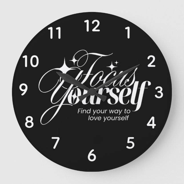 Grande Horloge Ronde Motivational Self-Love Wall Clock  (Recto)