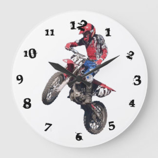 Grande Horloge Ronde Moto Cross Terre Rouge