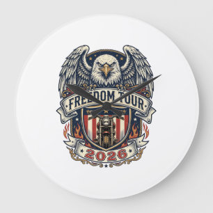 Grande Horloge Ronde Moto Vintage Eagle Freedom Tour 2026
