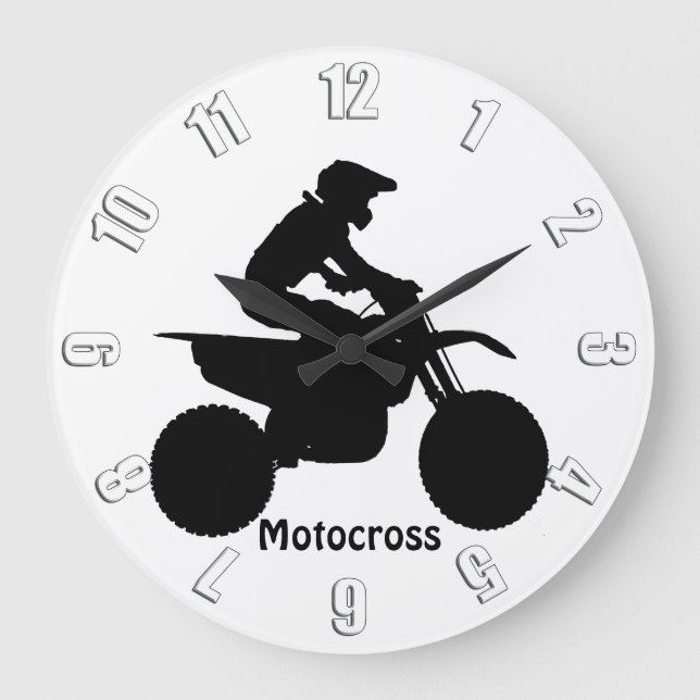 Grande Horloge Ronde Motocross Rider Silhouette (Recto)