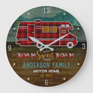 Grande Horloge Ronde Motorhome RV Camper Travel Van Rustic Personalized