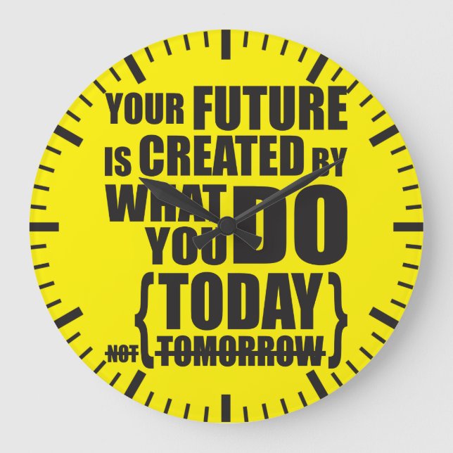 Grande Horloge Ronde Mots Motivationnels (Recto)