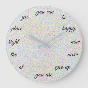 Grande Horloge Ronde Mots Positifs Motivation créative