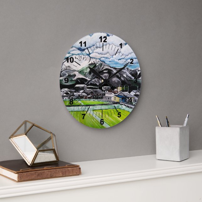 Grande Horloge Ronde Mount Fuji Painting by Alfred Fox (Bureau)