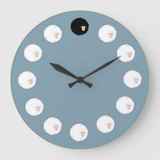 Grande Horloge Ronde mouton noir