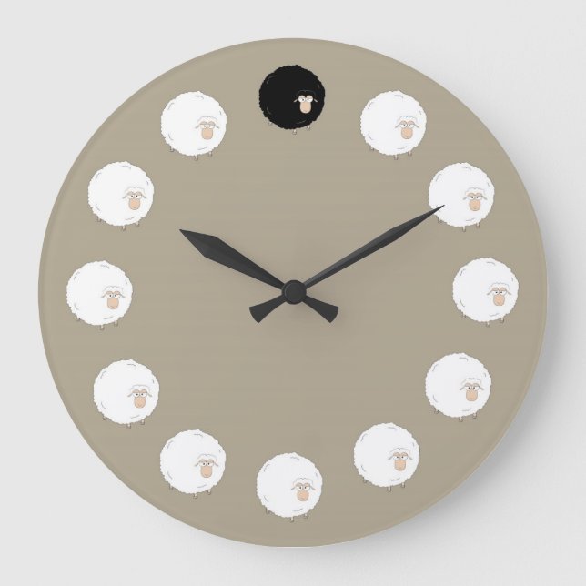 Grande Horloge Ronde Moutons noirs (Recto)