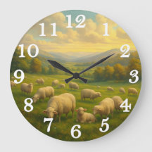 Moutons paisibles dans une prairie pastorale