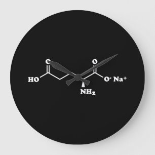 Grande Horloge Ronde MSG Monosodium Glutamate Molecule Formule chimique