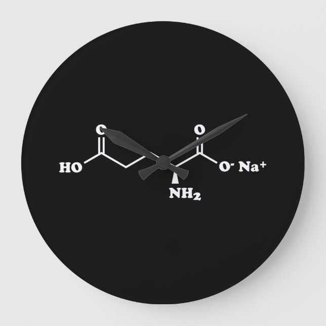 Grande Horloge Ronde MSG Monosodium Glutamate Molecule Formule chimique (Recto)