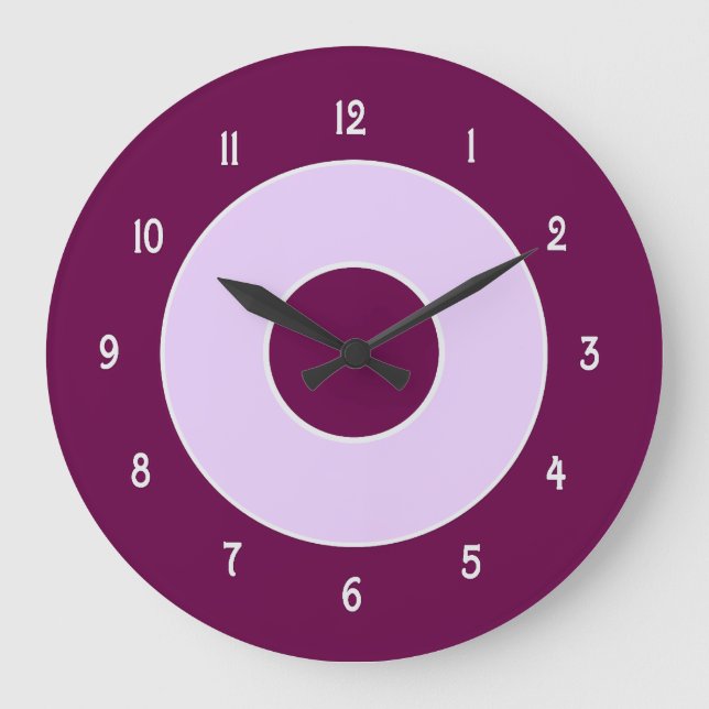 Grande Horloge Ronde Mulberry and Lilac Wall Clock (Recto)