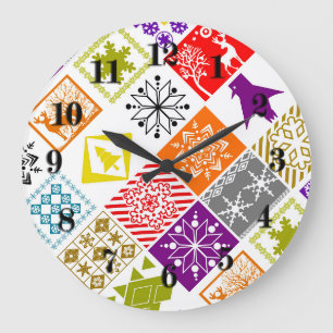 Grande Horloge Ronde Multicolored christmas