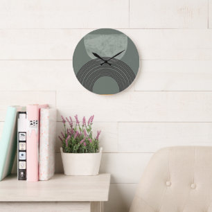 Grande Horloge Ronde Mur acrylique ronde Abstraite géométrique de 10,75