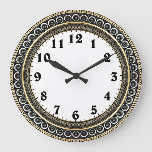 Grande Horloge Ronde Mur Art Déco (Recto)