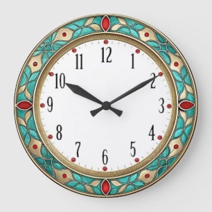Grande Horloge Ronde Mur Art Déco Mint