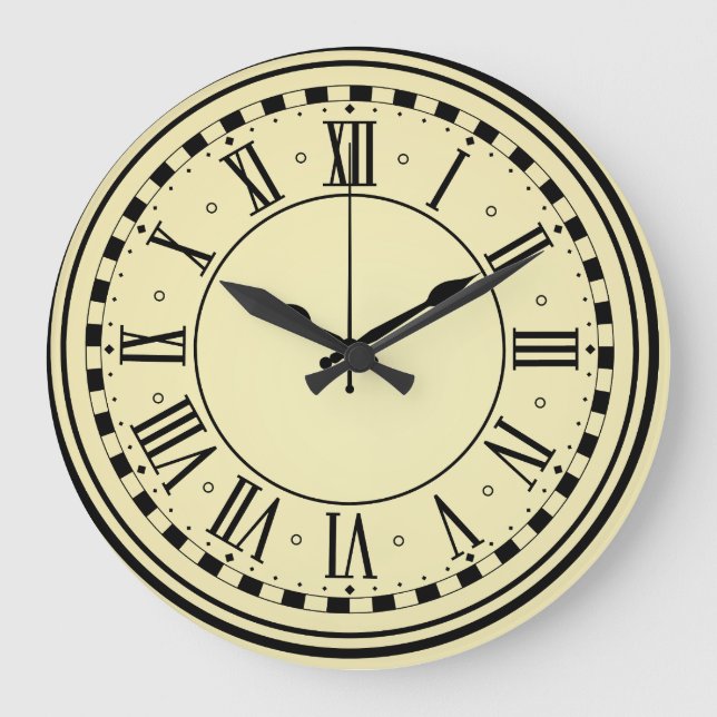 Grande Horloge Ronde Mur classique moderne (Recto)