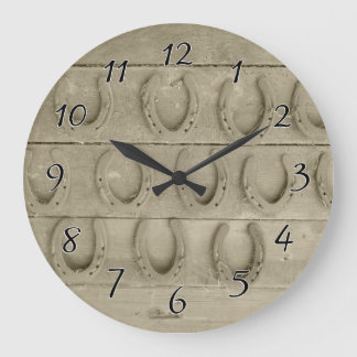 Grande Horloge Ronde Mur des chaussures de cheval
