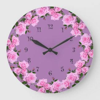 Grande Horloge Ronde Mur élégant à la forme de couronne florale