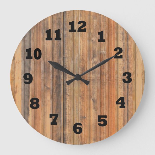 Grande Horloge Ronde Mur Occidental en bois (Recto)