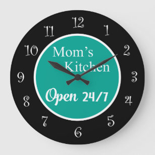 Grande Horloge Ronde Murs De Cuisine Rétro Amusant Pour Maman