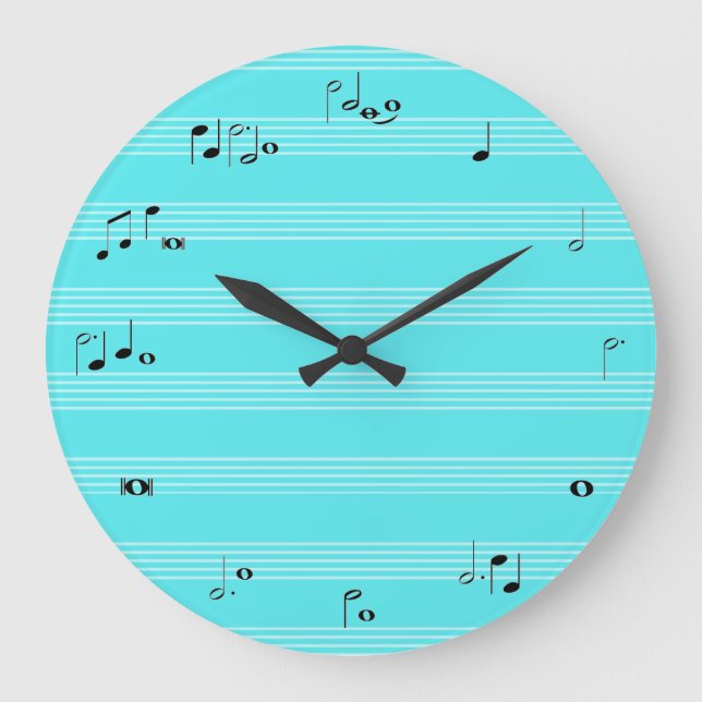 Grande Horloge Ronde Musician time clock - light blue (Recto)