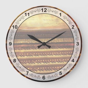 Grande Horloge Ronde Musicien - Organiste - L'orgue à tuyaux - grand