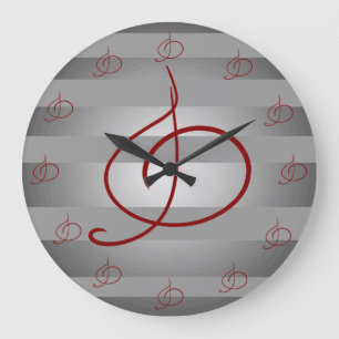 Grande Horloge Ronde Musiciens musicaux Deocr de clef triple de musique