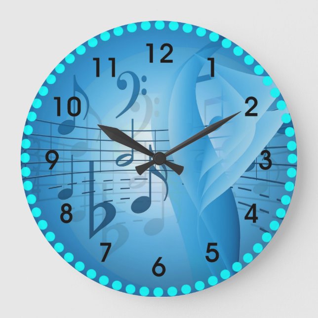 Grande Horloge Ronde Musique en bleu (Recto)