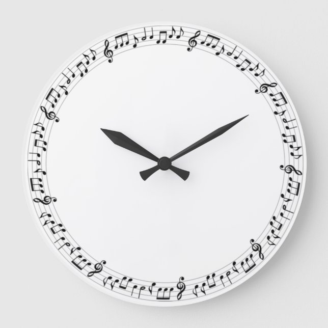 Grande Horloge Ronde Musique Note Clock (Recto)