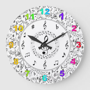 Grande Horloge Ronde Musique, notes musicales