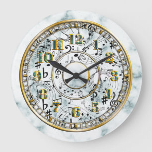 Grande Horloge Ronde Musique, notes musicales