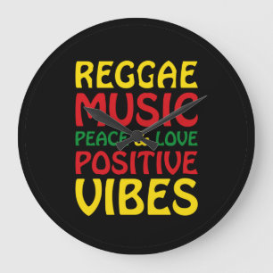 Grande Horloge Ronde Musique reggae avec des paroles positives