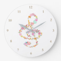 musique trek clef fleurs d'aquarelle