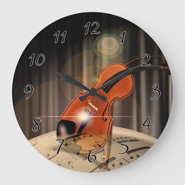 Grande Horloge Ronde Musique violon d'art (Recto)