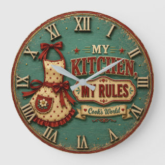 Grande Horloge Ronde My Kitchen My Rules Vintage Farmhouse