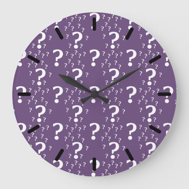 Grande Horloge Ronde Mystère question marque énigme puzzle violet (Recto)