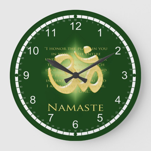 Grande Horloge Ronde Namaste - Je vous salue (en vert) (Recto)
