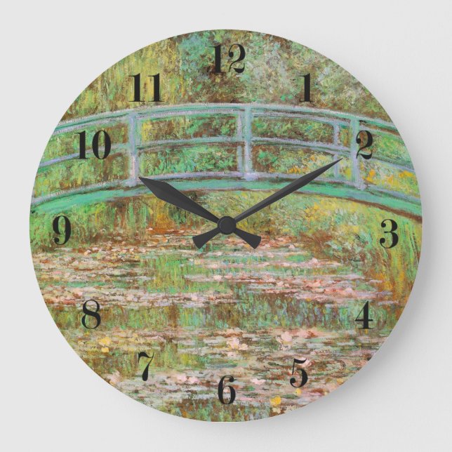Grande Horloge Ronde Nappes d'eau et pont japonais Monet Art (Recto)