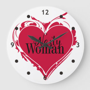 Grande Horloge Ronde NASTY FEMME red art COEUR