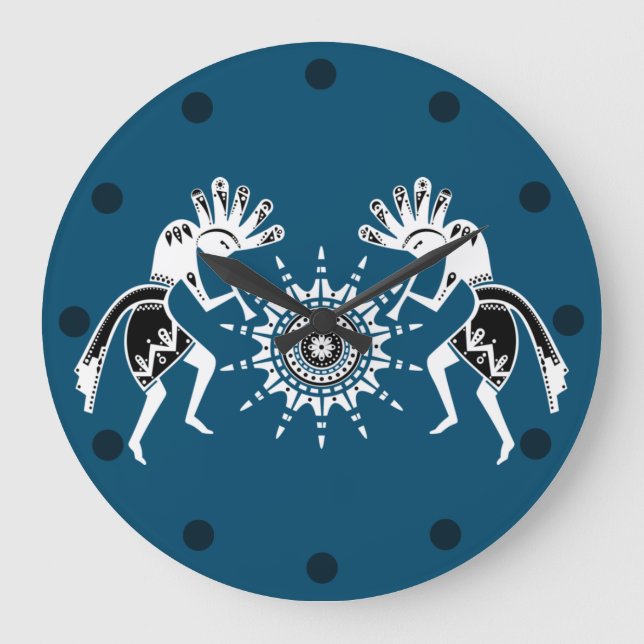 Grande Horloge Ronde Native Americans Culture - Sun Dancing Kokopelli (Recto)