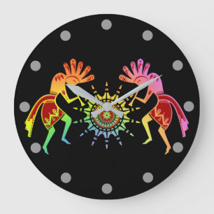 Grande Horloge Ronde Native Americans Culture - Sun Dancing Kokopelli 4
